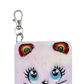 Cute Animal Cat Face Plush Mini Pocket Notebook with